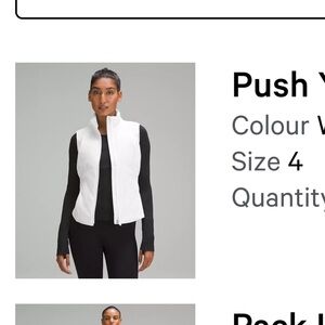 Lululemon White Push your Pace Vest
